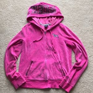 VS PINK felted zip-up